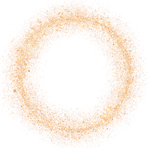 Round Gold Glitter Cutout