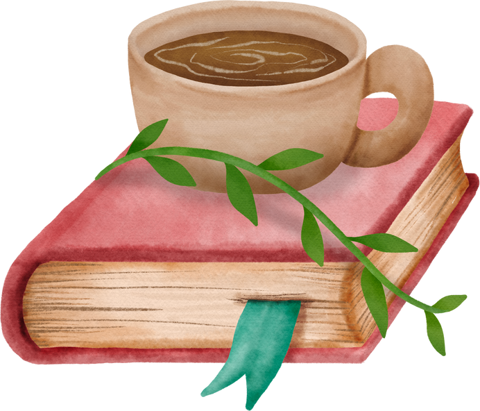 Book watercolor illustration reading book shop book store magic vintage sublimation sticker cute